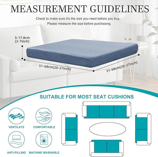 12Pcs Stretch Patio Cushion Covers,Outdoor Couch Covers Replacement,Outdoor Couch & Sofa Slipcovers,for Patio Furniture Cushion Covers,Washable Reusable Furniture Protector (West Lake Blue,Cover Only)