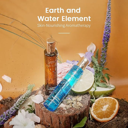 Earth & Water Element Essential Oil Roller Duo Set – Skin-Nourishing Aromatherapy for Evening Relaxation & Emotional Comfort – with Squalane, Sea Buckthorn, Jasmine & Sandalwood
