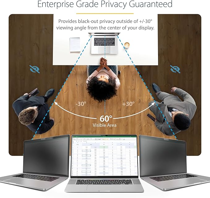 StarTech.com 16-inch MacBook Pro 21/23 Laptop Privacy Screen, Anti-Glare Privacy Filter w/51% Blue Light Reduction, Monitor Screen Protector with +/- 30 deg. Viewing Angle (16M21-PRIVACY-SCREEN)