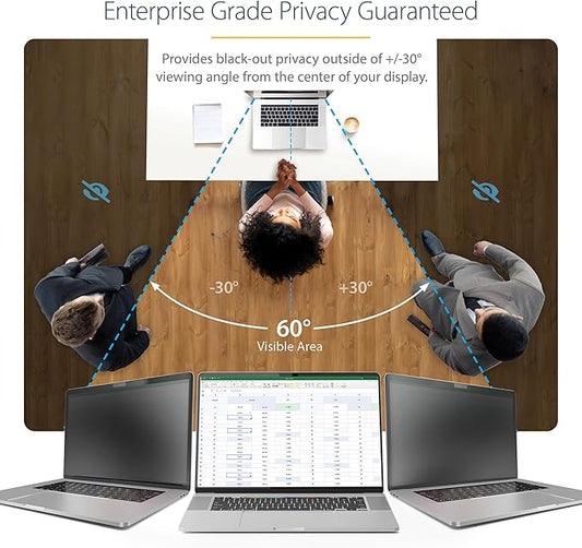 StarTech.com 16-inch MacBook Pro 21/23 Laptop Privacy Screen, Anti-Glare Privacy Filter w/51% Blue Light Reduction, Monitor Screen Protector with +/- 30 deg. Viewing Angle (16M21-PRIVACY-SCREEN)