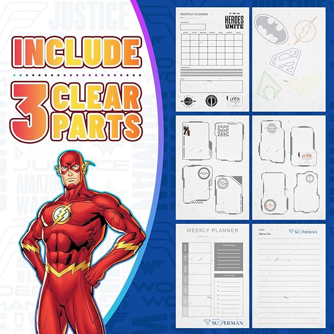 Superhero Diary with Lock for Boys – Comic-Inspired PU Leather Notebook Journal with Lock 228 Pages – Locked Diary Planner Organizer for Boys, Girls, Teens, Fans, School or Gift Use