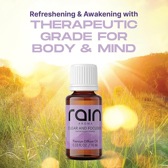 Clear and Focused Premium Diffuser Oil, Focus & Relax with Aromatherapy Diffuser Oils, Efficient Office/Home Fragrance Essentials Crafted from Botanical Essential Oils, 0.33 fl oz/10 ml
