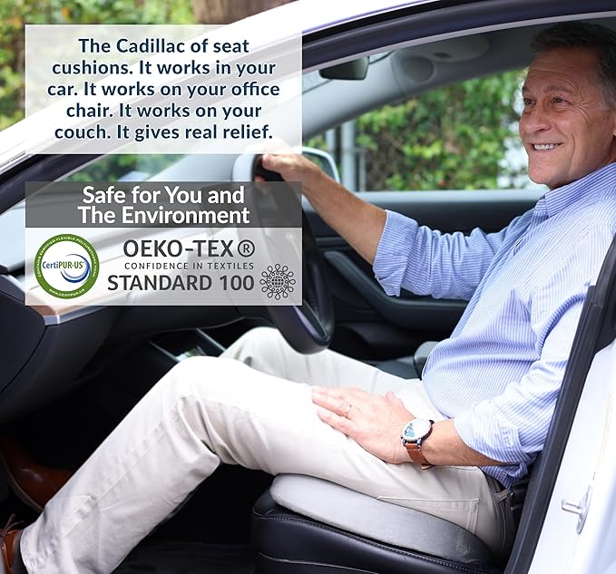 ComfiLife Gel Enhanced Seat Cushion – Office Chair Cushion – Non-Slip Gel & Memory Foam Coccyx Cushion for Tailbone Pain - Desk Chair Car Seat Cushions Driving - Sciatica & Back Pain Relief (Gray)