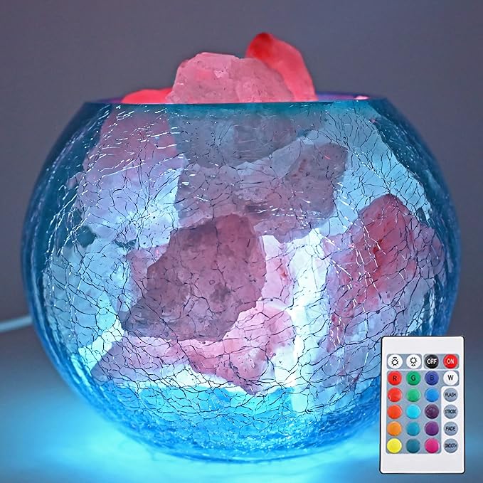 USB Himalayan Salt Lamp with Remote Control, 16 Colors Lighting & 4 Color Changing Mode Salt Rock Lamp, Used for Holiday Gift, Home Deco, Yoga, Office