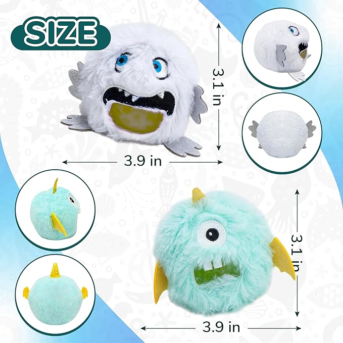 Squishy Toys Stress Balls, Plush Monster Fidget Toys for Kids Adults, Fidget Toys with Squishy Ball Inside Belly for Stress Relief, Calming, Focus, Autism and ADHD