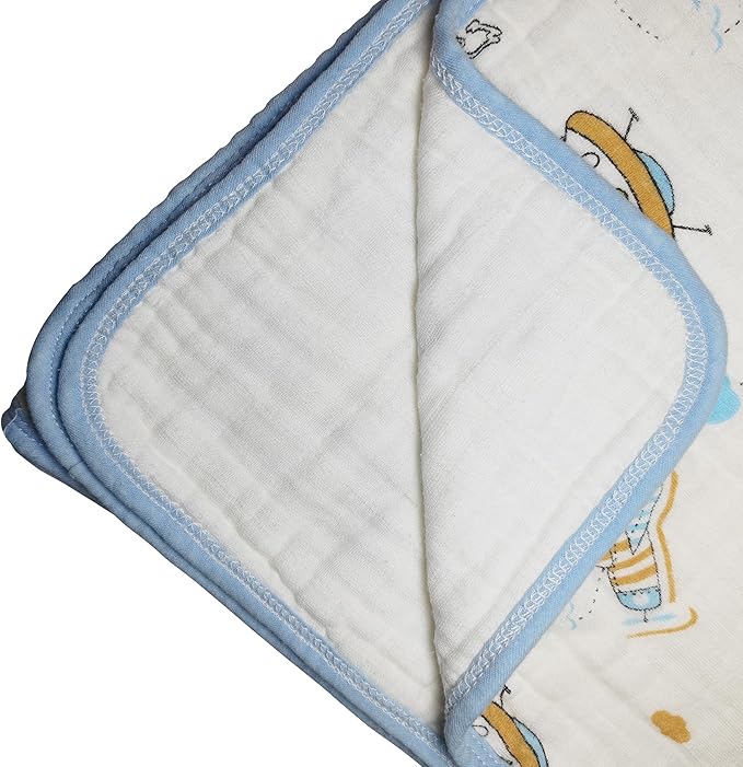 ZPECC Muslin Baby Blanket Thicker, 30x40 Organic Cotton Newborn Receiving Quilt Hypoallergenic for Baby Essentials Swaddle Crib Stroller, Spaceship