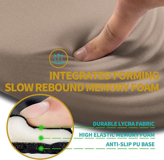 Hokafenle Ergonomic Mouse Pad Wrist Support with Stepped-Wedge Design, Wrist Rest Pain Relief Mousepad Filled with Memory Foam, Carpal Tunnel Mousepad for Wireless Mouse(12x8 inch,Sand Color)