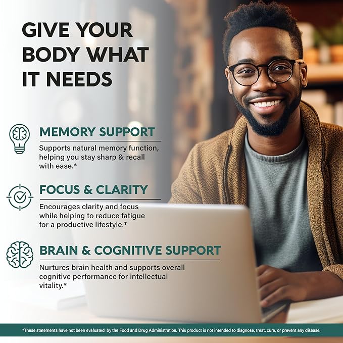 Lions Mane Supplement Capsules - Organic Lions Mane - Made in USA - Fruiting Bodies Extract - 1200 mg, 25% Polysaccharides - Memory & Focus Support - As Lions Powder - 240 Capsules, 4 Month Supply