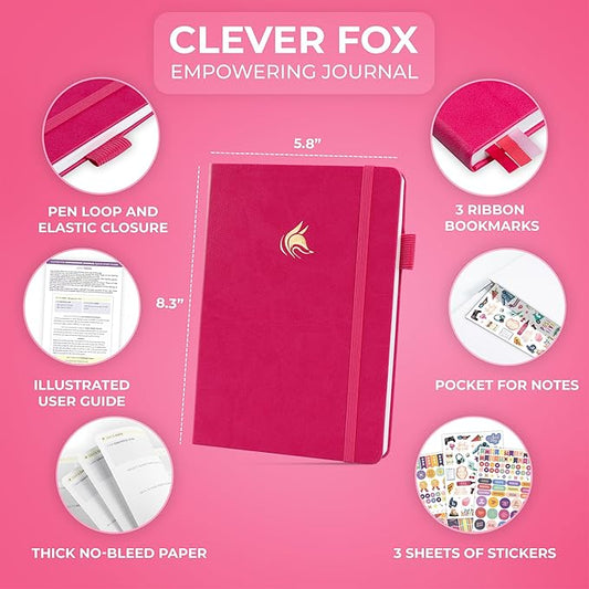 Clever Fox Empowering Journal for Teen Girls – Guided Self-Love Diary with Prompts – Gratitude & Manifestation Notebook, Teenage Gifts (Fuchsia)