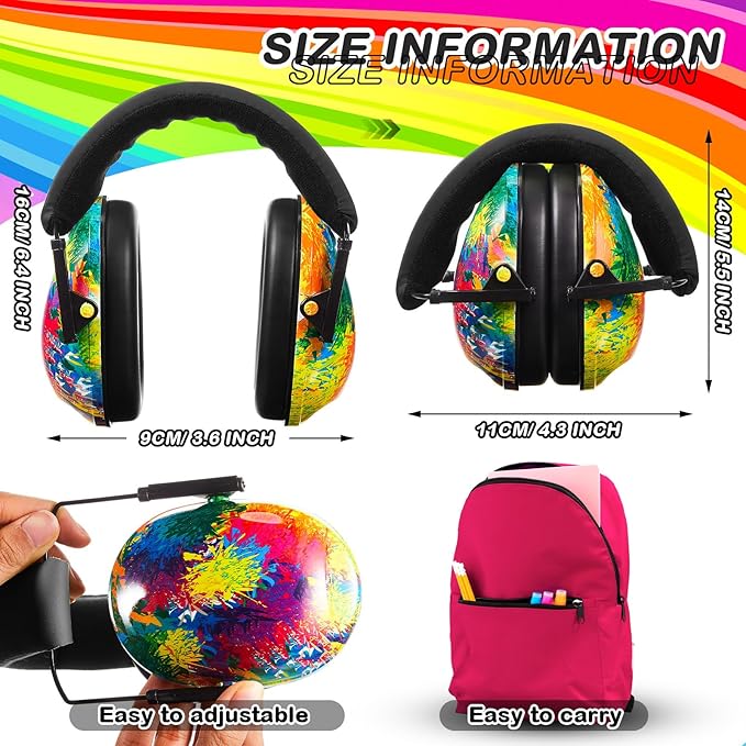 Amylove 12 Pcs Kids Ear Protection Noise Cancelling Headphones Ear Muffs Bulk 27db Adult Noise Reduction Hearing Earmuff(Universal Fit (kids & Adults),Classic Style,Fresh Color)