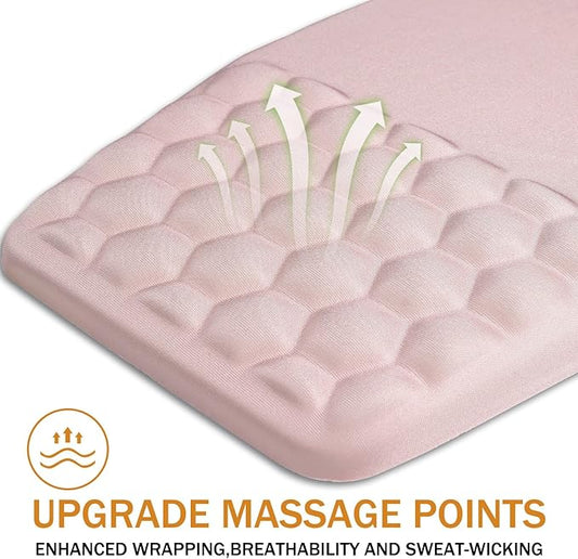 Ergonomic Mouse Pad Wrist Support,Upgrade Mousepad with Massage Design,Non-Slip PU Base Desktop Mouse Pads for Pain Relief, Computer, Office & Home,12 x 8 in(E-Pink)