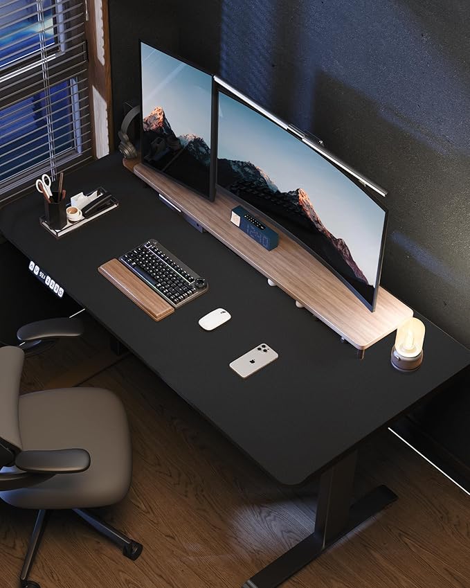 Large Desk Mat 55"x24" - Premium Non-Slip Desk Pad, Waterproof and Scratch-Resistant Office Desk Protector, Large Desk pad Workspace Mat for Home and Office(Black)