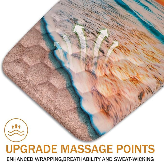 Ergonomic Mouse Pad Wrist Support,Upgrade Mousepad with Massage Design,Non-Slip PU Base Desktop Mouse Pads for Pain Relief, Computer, Office & Home,12 x 8 in(F-Sunrise Beach)