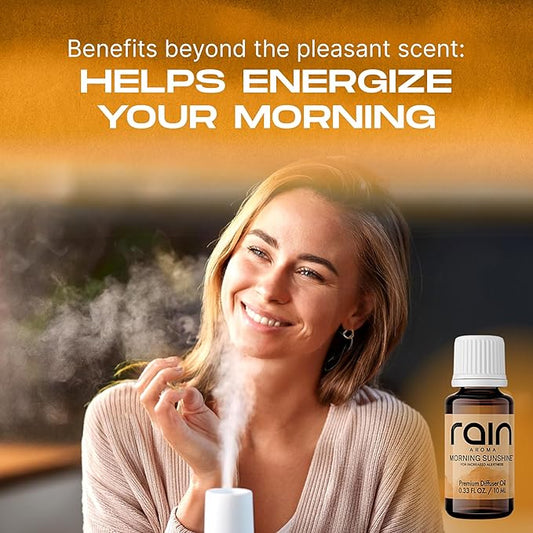 Morning Sunshine Premium Diffuser Oil for Alertness, Refresh & Relax with Aromatherapy Diffuser Oils, Office/Home Fragrance Essentials Crafted from Botanical Essential Oils, 0.33 fl oz