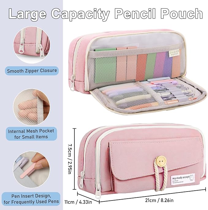 54Pcs Bible Journaling Kit with Pencil Case, Bible Highlighters and Pens with Tabs, Notebook, Bible Study Supplies Journel Essentials Accessories Tools for Women,Back to School Gifts (Pink)
