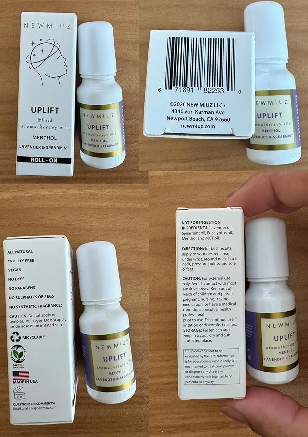 Migraine Roll On Stick - Menthol Fast Cooling Comfort for Your Headache Tension. Aromatherapy Essential Oils Blend Peppermint Lavender Spearmint. Self Care Calming Gift for Women Men. Made in USA