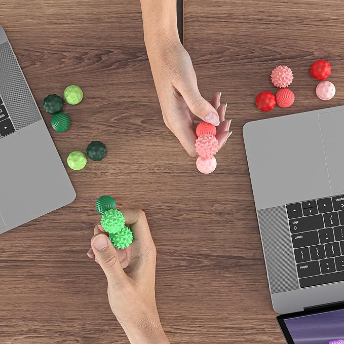 Magnetic Balls Fidget Toy - 8pcs Sensory Attraction Stress Balls with Silicone Shell for Adults to Calm Restless Hands Anxious Mind, Fidget Magnet Balls Desk Toy for Office Stress Anxiety Relief