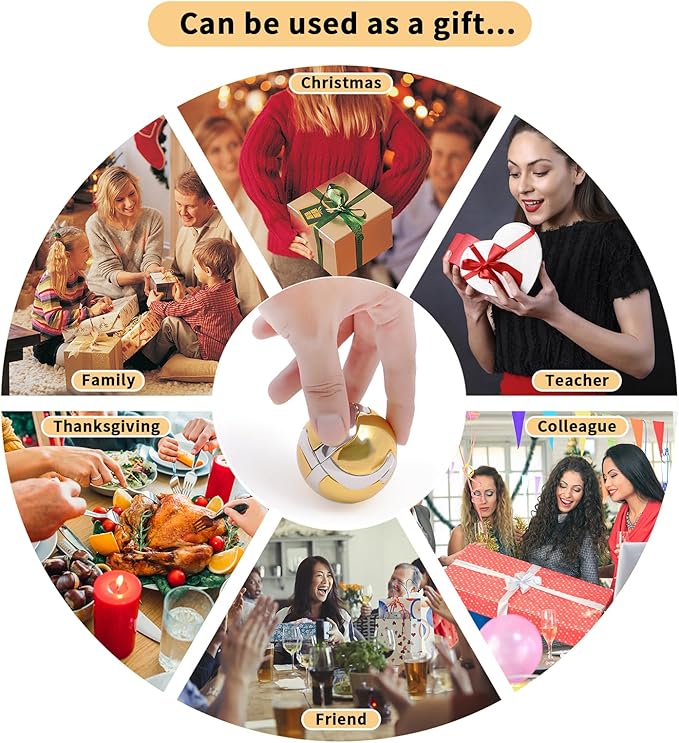 Metal-Puzzles 3D-Brain-Teaser Toys: Cool-Gadgets-Stuff Box Puzzles-Toy for Kid Children Teen Adult, ADHD Tools Stress Relief Gift for Office Home School Christmas Women Men Ball-Cube