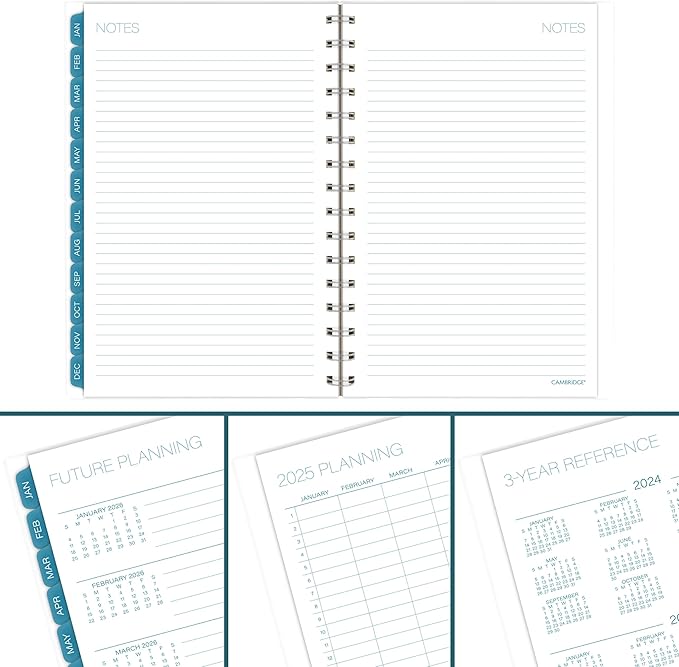 Cambridge 2025 Planner, Weekly & Monthly, 5-1/2" x 8-1/2", Small, Glacier (1727-200-25)