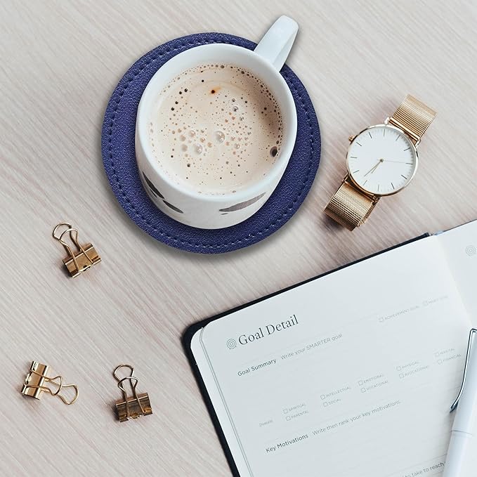 PU Leather Desk Mat| Premium Mouse Pad with Bonus Coaster | Stylish, Durable, Waterproof Mouse Pad for Office & Home (Steel Grey, XXL - PU Gift Set)