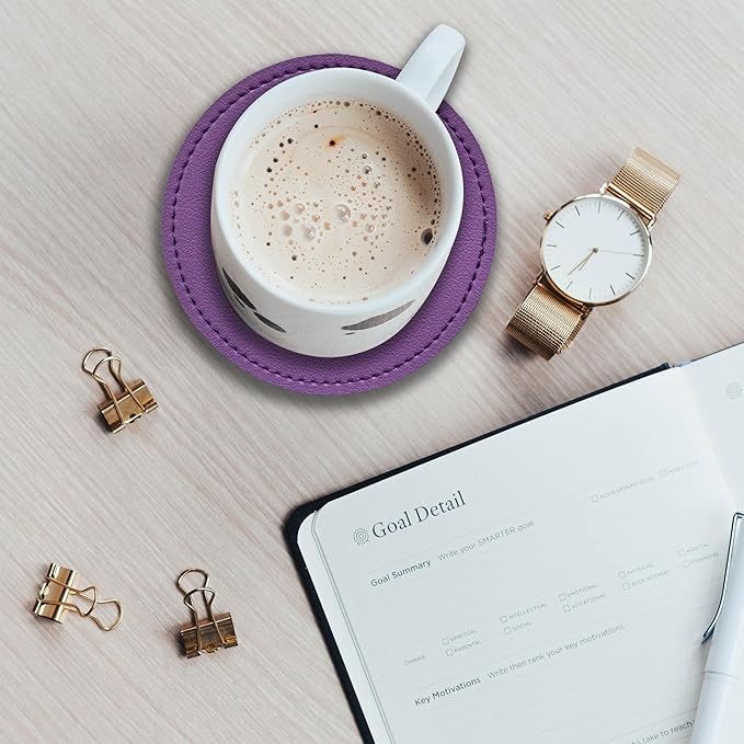 PU Leather Desk Mat| Premium Mouse Pad with Bonus Coaster | Stylish, Durable, Waterproof Mouse Pad for Office & Home (Lavender, XXL - PU Gift Set)