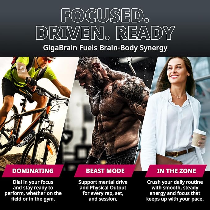 Granite Nutrition GigaBrain Nootropic Energy Powder – Cereboost, Alpha-GPC & ElevATP – Cognitive Focus Supplement for Sustained Energy & Performance – Blood Orange, 30 Servings