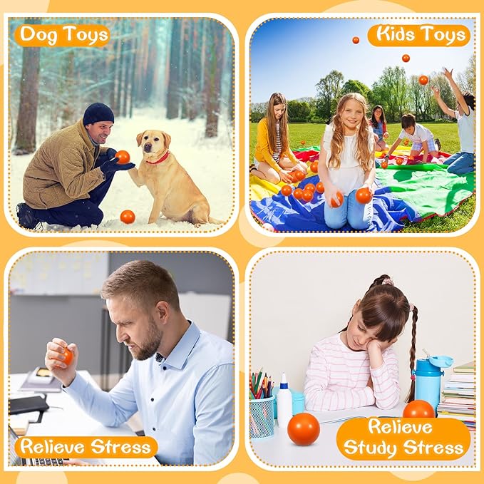 12 Pcs Orange Foam Stress Ball Squeeze Stress Relief Balls for Kids and Adults Hand Exercise Sensory Relief Toys for Anxiety ADHD Autism (Orange)