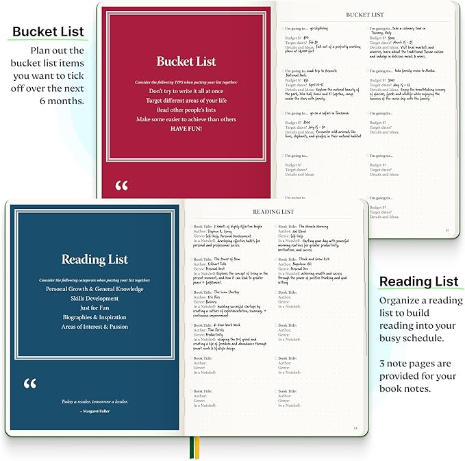 Roterunner 2025 B5 Purpose Planner Notebook 7.5'x9.8' Undated Daily Weekly Monthly Productivity Goal Setting Tool for Work Home ADHD Planner Adults Self Care Journal