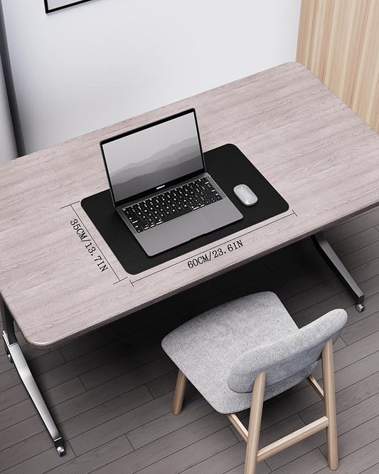 YSAGi Double-Sided Desk Pad, Leather Desk Mat, Eco Cork Desk Pad Protector, Large Mouse Pad for Desk, Waterproof Desk Blotter Pad, Desk Writing Pad for Office Work/Home(23.6"x13.7",Black+Cork)