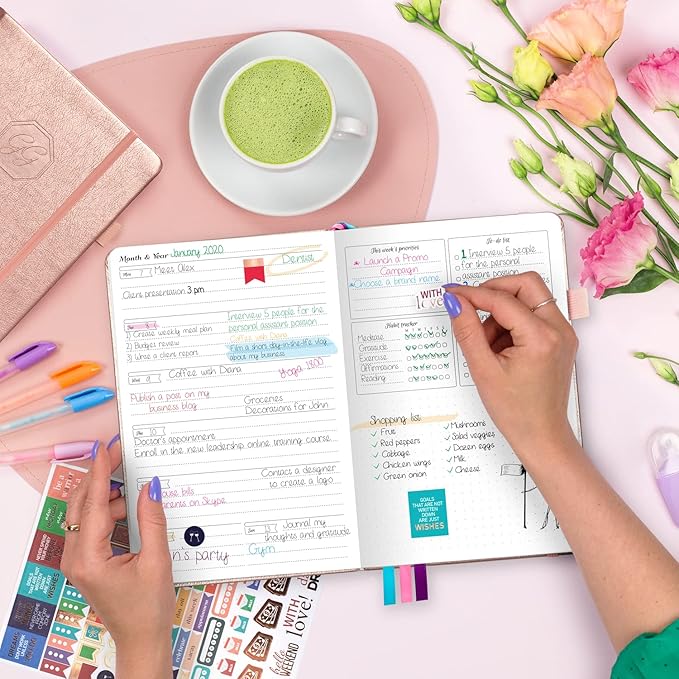 GoGirl Planner and Organizer for Women – A5 Size Weekly Planner, Goals Journal & Agenda to Improve Time Management, Productivity & Live Happier. Undated – Start Anytime, Lasts 1 Year – Rose Gold