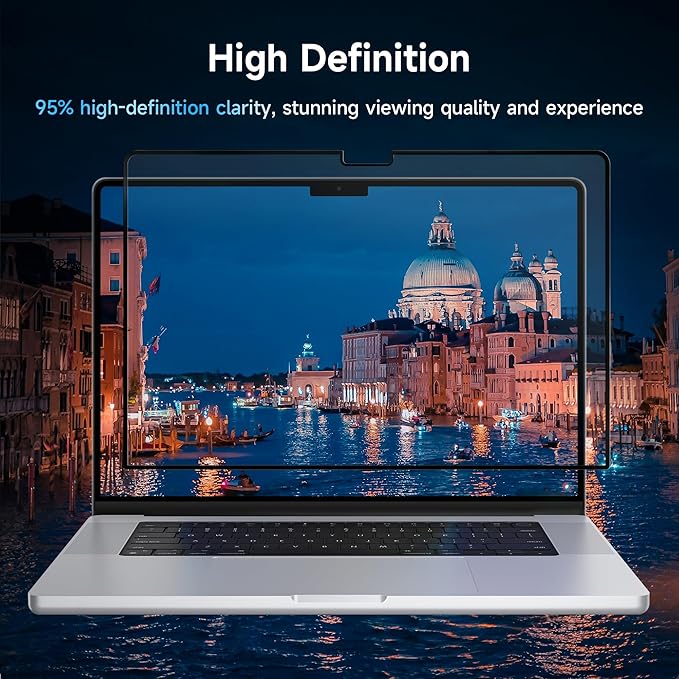 Mamol Privacy Screen for MacBook Air 13.6 Inch (2022-2025, M2,M3,M4) - A2681, A3113, MagicSuction™ Removable Vacuum Adsorption Anti Spy,Anti Glare Anti Blue Light Filter for Mac Laptop Computer