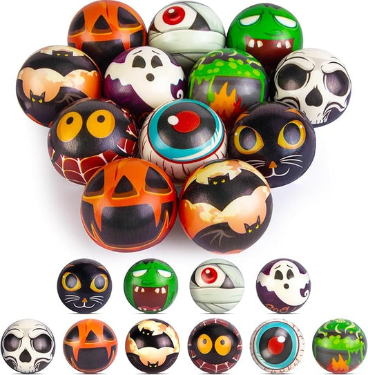 LovesTown 12PCS Halloween Stress Balls, Halloween Squishies Sensory Fidget Toys Gifts for Coworkers Kids Party Favors Goodie Bag Basket Stuffers