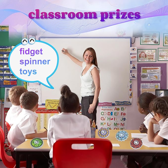 Funny Fidget Spinners Fidget Toys Bulk Mini 25pcs,Return Gifts Party Favors Supplies Goodie Bags Stuffers for Kids Adults, Sensory Toys for Boys Girls Stress Relief,Treasure Box Toy Classroom Prizes