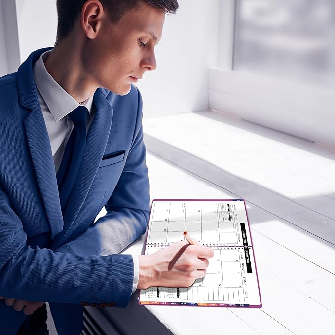 Ensight 2026 Appointment Book & Planner Ensight 6.5 x 8.5 inches Large Tabbed Daily Hourly Weekly Planner Schedule Book 30 Minute time Slots Business & Personal Planner Jan 2026 Dec 2026 Magenta