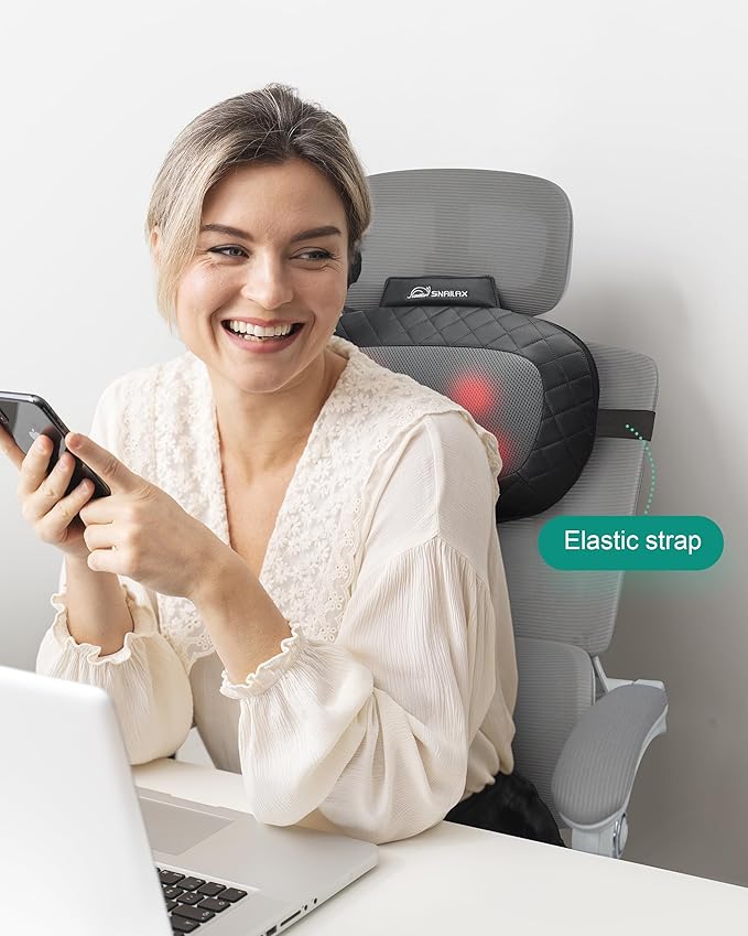 Snailax Shiatsu Back and Neck Massager with Heat, Electric Massager for Shoulder, Neck, Back, Kneading Deep Tissue Massage Pillow, Christmas Gifts