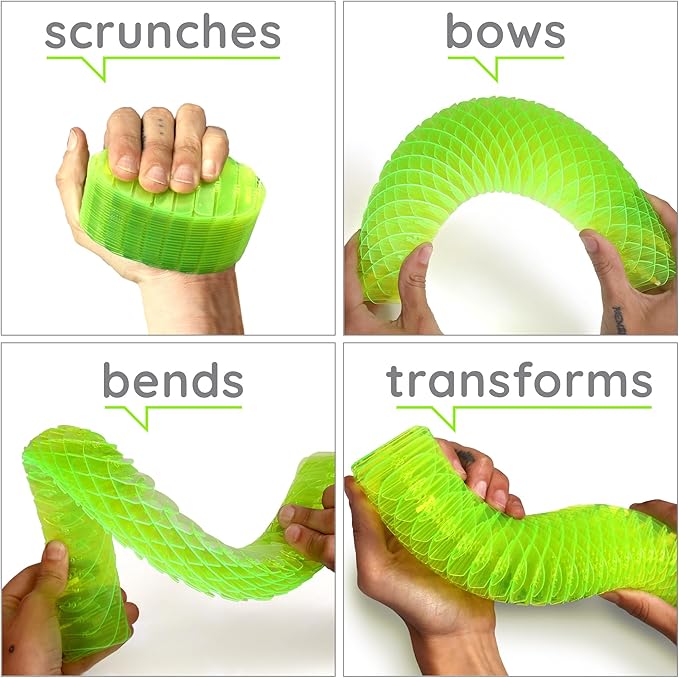 Morf Fidget Sensory Spring Green – Bendy Elastic Fidget Toy for Kids, Dynamic Spring Toy with Color Transitions, Perfect for Sensory Play and Fidget Toys for Adults