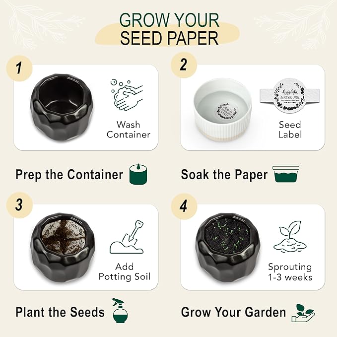 The Growing Candle, Coffee Scented, 13oz Ceramic Pot, Aromatherapy Candles, 100% Soy, Cream and Espresso Aroma for Home, Emma