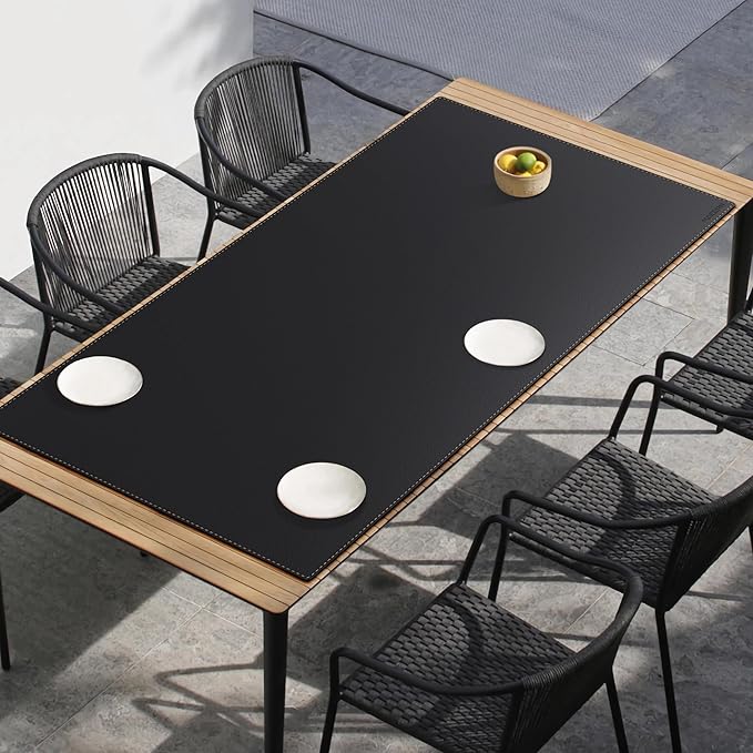 MAIDERN Leather Desk Mat Large XL, 70.8” x 40” Reversible Office Desk Pad Mat, Cork & Leather Large Mouse pad for Desk, Waterproof Computer Desk Mat for Gaming Home Office (Black)