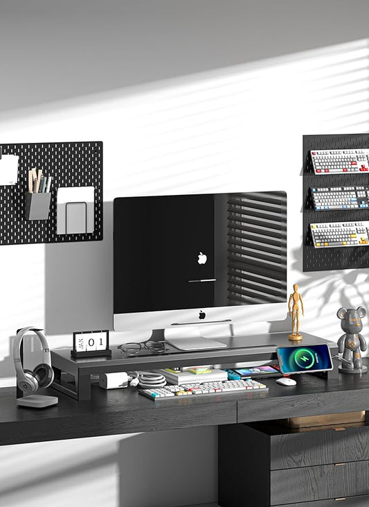 Computer monitor stand Laptop Desk Shelf & Monitor Riser ,27.55 inches long desk riser Monitors/PC/Laptop/Computer Space Saver Organizer (Basic Version, 700mm)