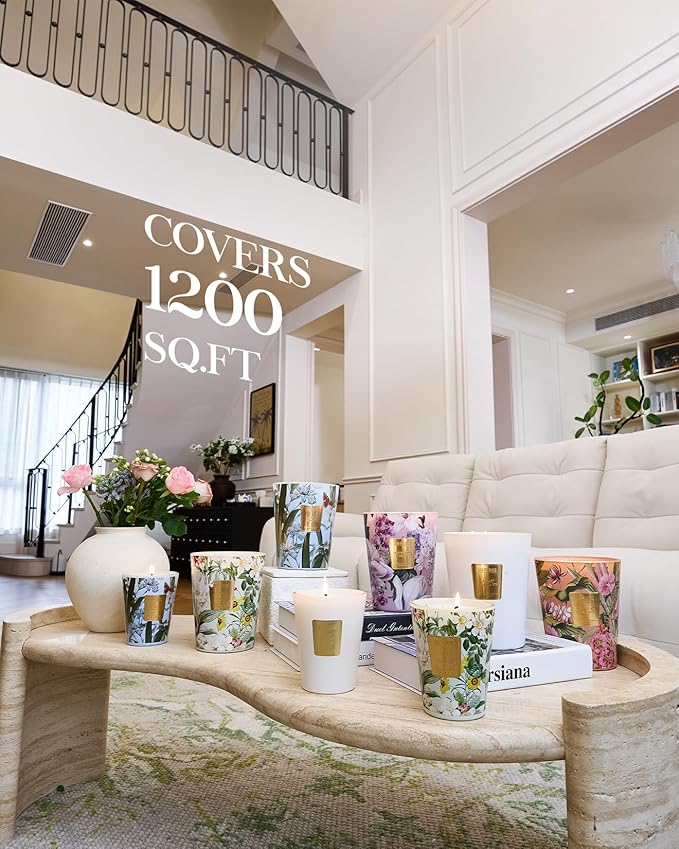 M&SENSE Garden Rose Scented Natural Soy Wax Candle, 14.1oz 60 Hours Long Lasting Slow Burning Candles for Home Decor, Aromatherapy Candle for Stress Relief