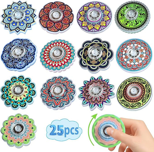 Funny Fidget Spinners Fidget Toys Bulk Mini 25pcs,Return Gifts Party Favors Supplies Goodie Bags Stuffers for Kids Adults, Sensory Toys for Boys Girls Stress Relief,Treasure Box Toy Classroom Prizes