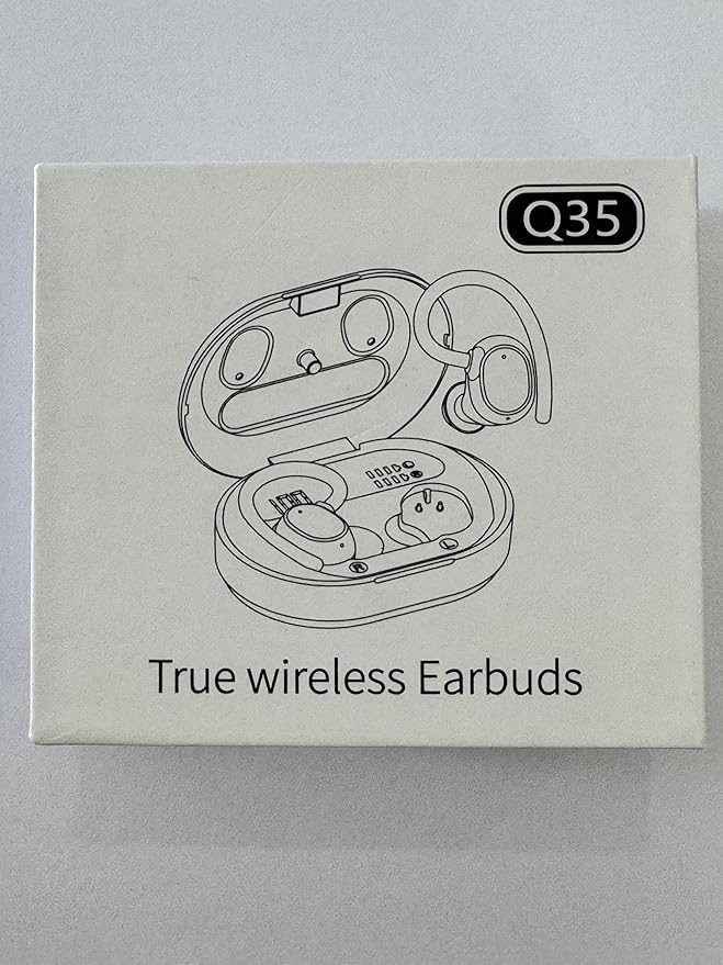 Wireless Earbuds, 2024 New Ultralight Sport Bluetooth 5.3 Headphones in Ear with LED Display, Built-in Mic Earphones, IPX7 Waterproof Wireless Headphones with Earhooks (Dark Blue)