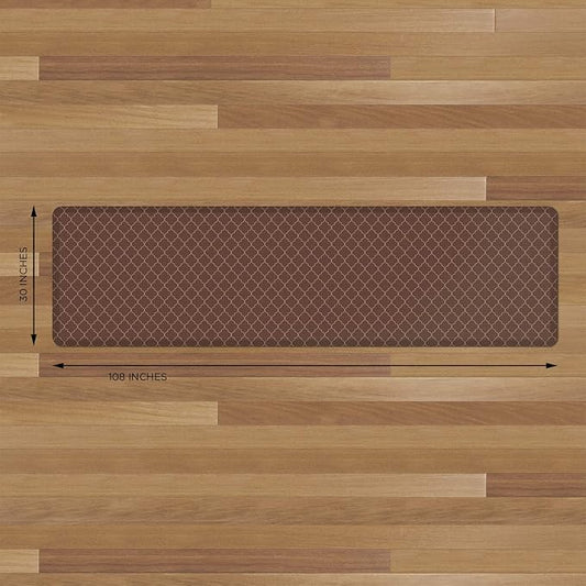 NewLife by GelPro Anti-Fatigue Designer Comfort Kitchen Floor Mat, 30x108" , Trellis Walnut Stain Resistant Surface with 3/4” Thick Ergo-foam Core for Health and Wellness