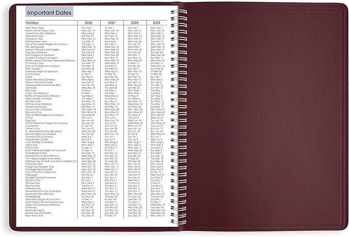 AT-A-GLANCE 2026 Appointment Book Planner, Weekly, 8" x 11", Large, Quarter-Hourly, DayMinder, Burgundy (G5201426)