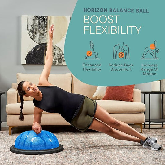 Lifepro Half Balance Ball Trainer - Stability Ball for Exercise, Full-Body Workouts, Home Gym, and Physical Therapy - Non-Slip Equipment for Balance Training