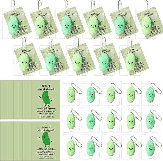 Wettarn 20 Sets Pickle Gifts Pickle Stress Balls Employee Appreciation Gift Cucumber Stress Relief Toy with Inspirational Support Card Thank You Gift for Coworker Office Halloween Stocking Stuffers