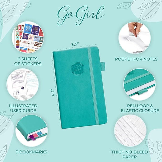 GoGirl Planner and Organizer for Women – Pocket Weekly Planner, Goals Journal & Agenda for Time Management & Productivity. Undated (Turquoise)