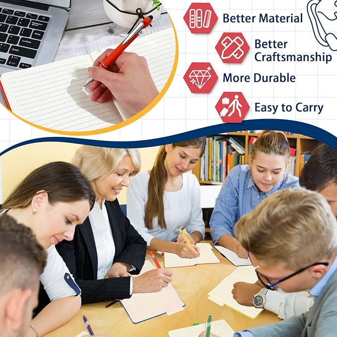 15 Pack Journal Notebook Bulk A5 Hardcover Notebook Classic Journal Set with Pen Holder with 15 Pcs Pens for School Business Work Travel Writing (Multicolor)