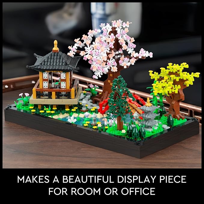 Finger Rock Cherry Blossom Bonsai Tree Building Set, Creative Japanese Tranquil Zen Gardens, Sakura Flowers and Plants Display Model Gift for Adults Teens 14+ (2280 PCS)