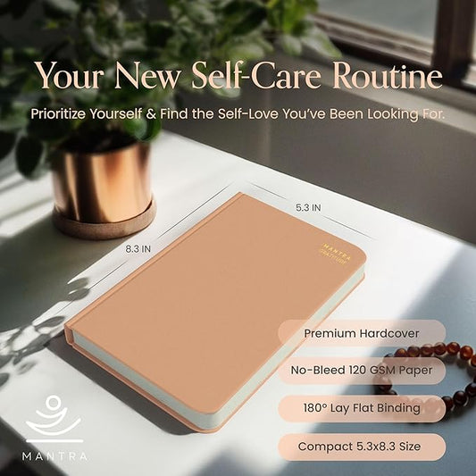 Gratitude Journal For Women & Men - Mental Health, Self Love & Self Care Journal - Orange - 5.8" x 8.3" - Mantra Planner